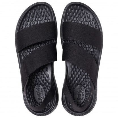 Crocs, Literide Stretch Sandal, Black, Available in Different Sizes