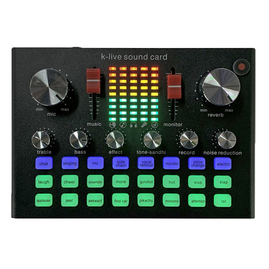 Conqueror, Soundcard with Audio Mixer for Live Broadcasting Karaoke Singing Music Recording for Smartphone Laptop PC - CSD3048.