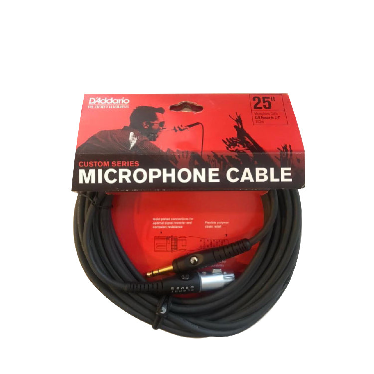 D'Addario, Custom Series Microphone Cable 25 Feet - Xlr Female To 1/4'', Dadpw-Gm-25