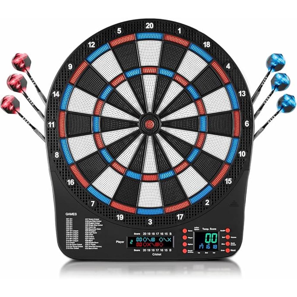 Electronic Dart Board, Digital Dartboard Soft Tip, 32 Games and 359 Variants with Colorful Cricket Display, 100 Soft Tips, Dart-6679