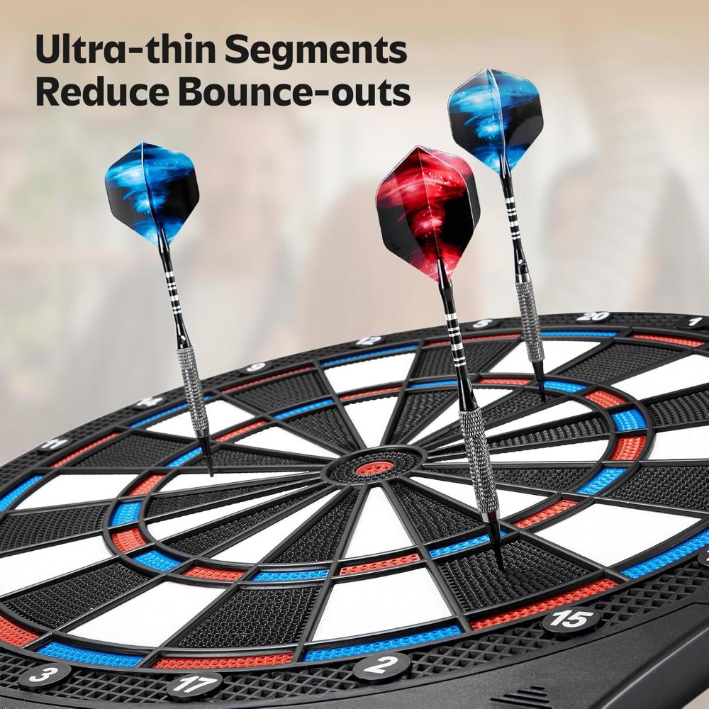 Electronic Dart Board, Digital Dartboard Soft Tip, 32 Games and 359 Variants with Colorful Cricket Display, 100 Soft Tips, Dart-6679