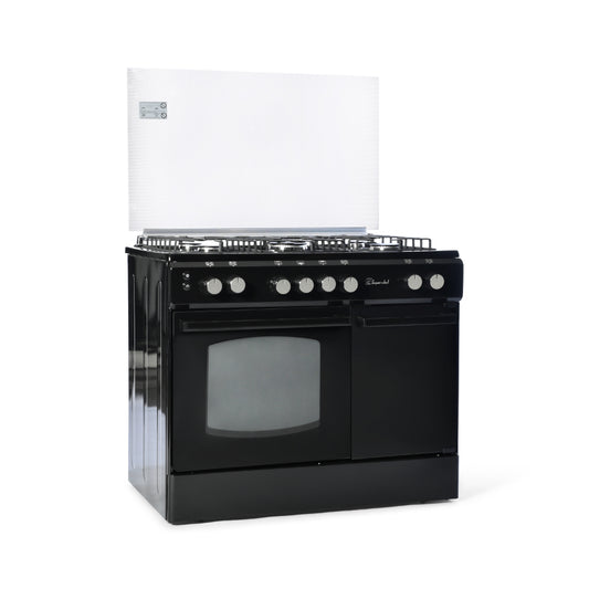 Super Chef, Cooker Bottle 90cm 5 Gas Burners Black