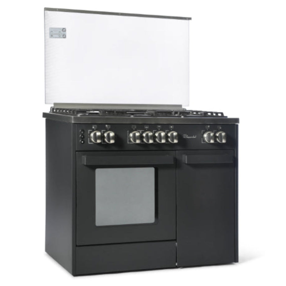 Super Chef, Cooker Bottle 90cm 5g.burners Semi-Pro Matt Black