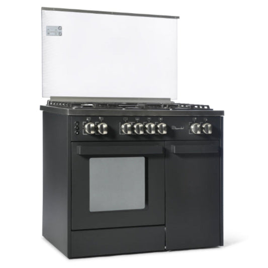Super Chef, Cooker Bottle 90cm 5g.burners Semi-Pro Matt Black