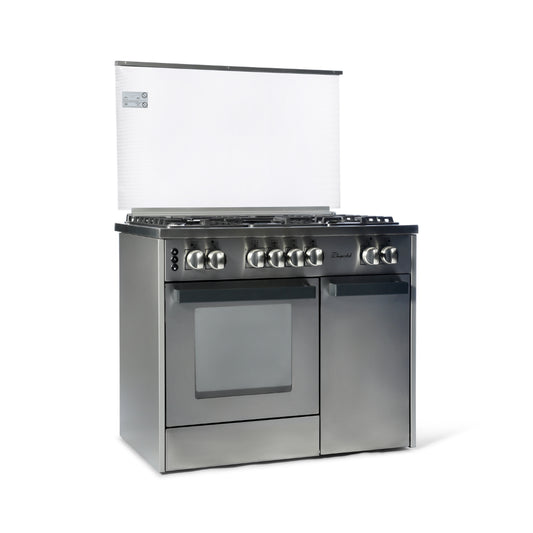Super Chef, Cooker Bottle 90cm 5 Gas Burners Semi-Pro Inox