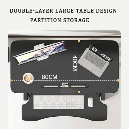 Adjustable Gas Spring Sit-Stand Desk Riser ? Ergonomic Height-Adjustable Workstation With Keyboard Tray And Large Surface