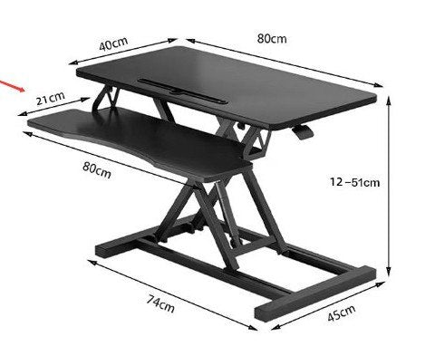 Adjustable Gas Spring Sit-Stand Desk Riser ? Ergonomic Height-Adjustable Workstation With Keyboard Tray And Large Surface