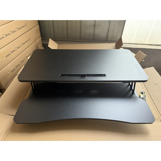 Adjustable Gas Spring Sit-Stand Desk Riser ? Ergonomic Height-Adjustable Workstation With Keyboard Tray And Large Surface
