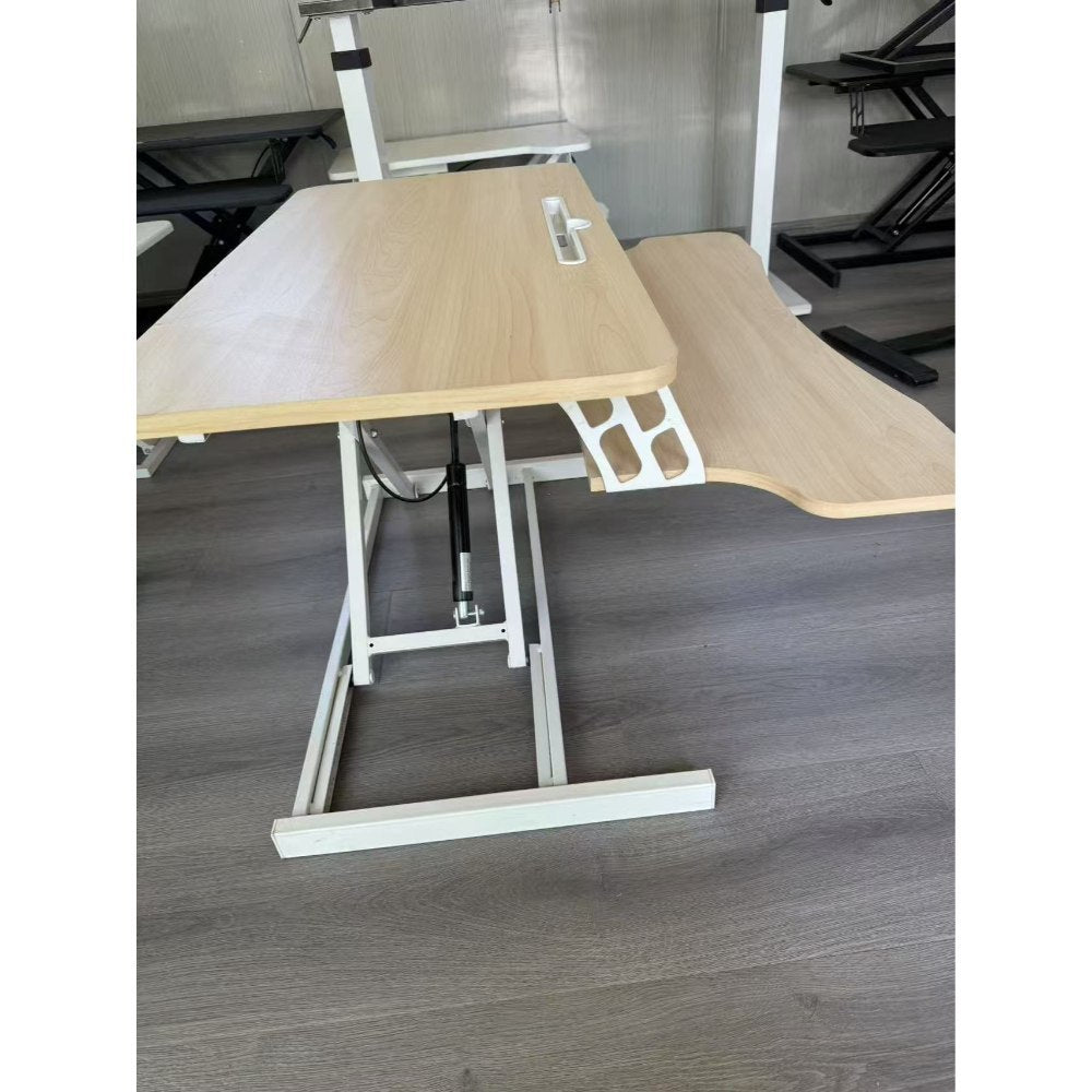 Adjustable Gas Spring Sit-Stand Desk Riser ? Ergonomic Height-Adjustable Workstation With Keyboard Tray And Large Surface