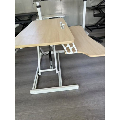 Adjustable Gas Spring Sit-Stand Desk Riser ? Ergonomic Height-Adjustable Workstation With Keyboard Tray And Large Surface