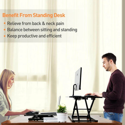High-Quality Gas Spring Sit-Stand Desk Riser ? Adjustable Ergonomic Workstation With Compact & Durable Design