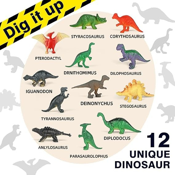 Dino Egg Dig Kit, Unearth Jumbo Dino Eggs With 12 Different Dinosaur Toys For Kids - Educational Science Kits Stem Toys, Dinosaur Egg Toys Easter Gifts For Boys & Girls