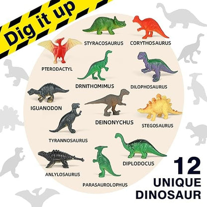 Dino Egg Dig Kit, Unearth Jumbo Dino Eggs With 12 Different Dinosaur Toys For Kids - Educational Science Kits Stem Toys, Dinosaur Egg Toys Easter Gifts For Boys & Girls