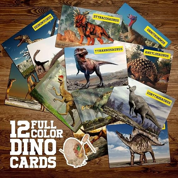 Dino Egg Dig Kit, Unearth Jumbo Dino Eggs With 12 Different Dinosaur Toys For Kids - Educational Science Kits Stem Toys, Dinosaur Egg Toys Easter Gifts For Boys & Girls