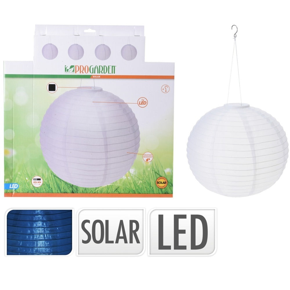 Hanging Solar Light Ball Shape White 40 Cm