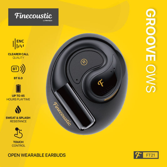 Fantech, Finecoustic Groove Ows Ft21 Open Wearable Earbuds, Perfect For Sport Activities, Up To 45 Hours Play Time, Available in Different Colors