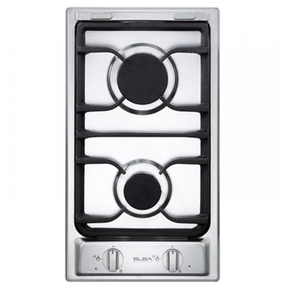 Elba Gas Built in Domino Hob, 30cm - 2 Burners, Stainless Steel, ELB-E35200X