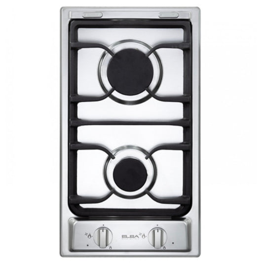 Elba Gas Built in Domino Hob, 30cm - 2 Burners, Stainless Steel, ELB-E35200X