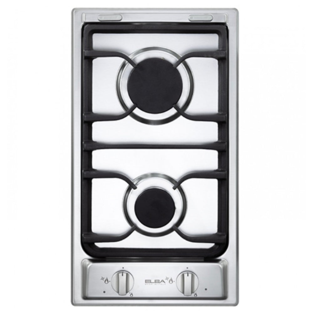 Elba Gas Built in Domino Hob, 30cm - 2 Burners, Stainless Steel, ELB-E35200X