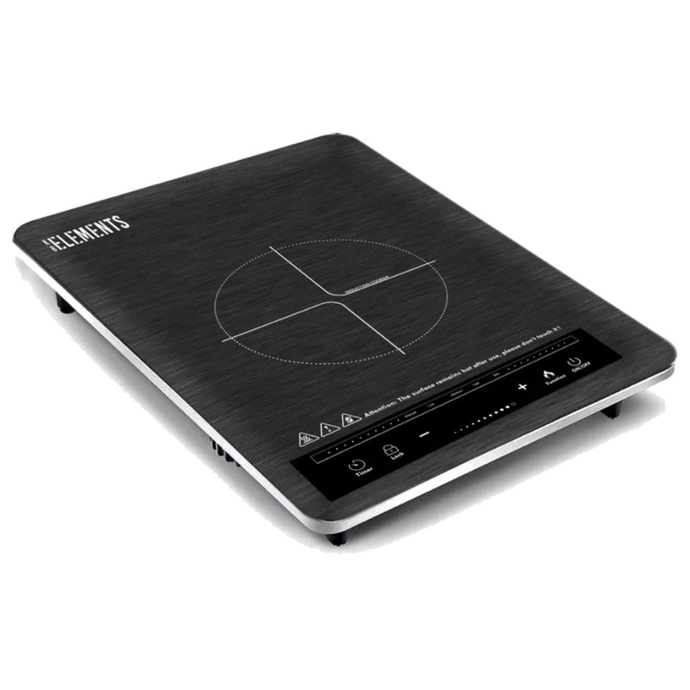 Element, Single Induction Cooker 8 Power Settings, 2000W 75% Energy Saving, Grey Glass