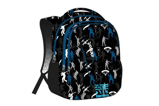 Exsport, Backpack Fortnite, Boys, High Canvas Backpack, Students Back To School Lightweight, Book Bag, Travel Backpack With Side Pockets, Black