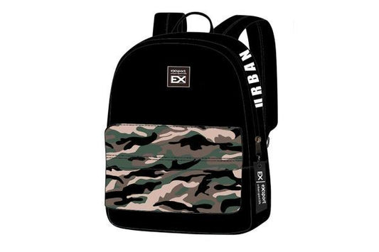 Exsport Urban, Backpack Army, High Canvas Backpack, Students Back To School Lightweight, Book Bag, Travel Backpack, Black