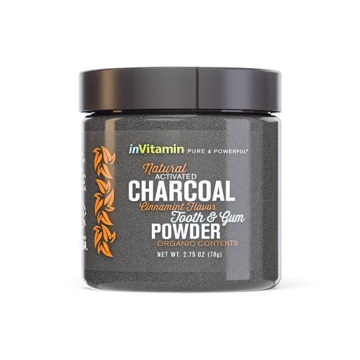InVitamin, All Natural Activated Charcoal Tooth And Gum Powder Cinnamint Flavor