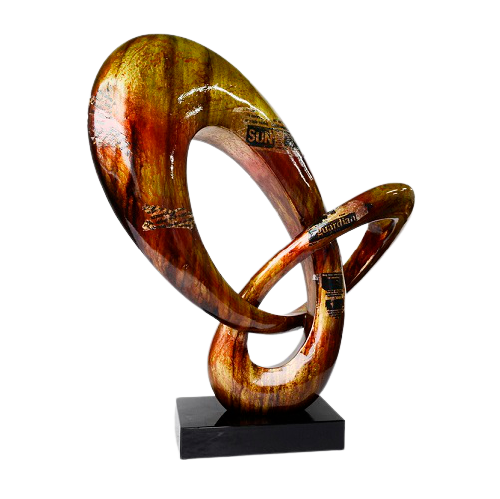 Itemz, Decorative Standing Sculpture Abstract Metallic Shape