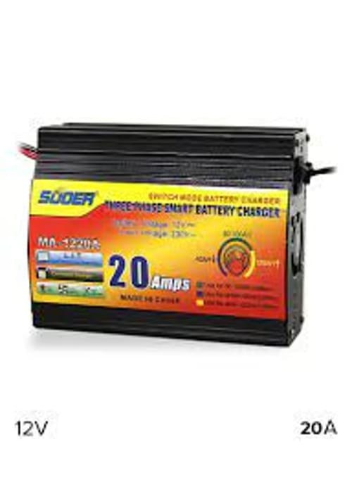 Suoer, Three-Phase Smart Battery Charger Charger Current :20A Battery Voltage:12V Input Voltage:Ac 150 V -250V
