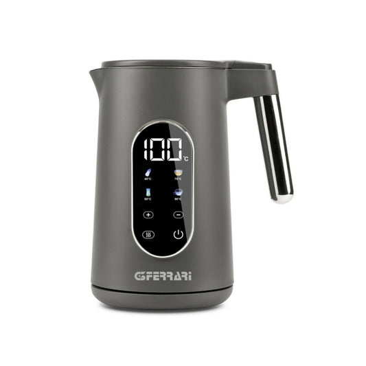G3Ferrari 1.7L - 1850W-2200W Electric Kettle - Temperature Indicator, Display Touch Screen, 40-100C (4 Programs), Stainless Steel Container And Anti-Burn Housing, Overheat Protection [Grey Color], G10205G
