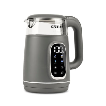 G3Ferrari Glass 1.7L - 1850W-2200W Electric Kettle, Anti-Burn Housing, Display Touch Screen, Temperature Indicator, 40C-100C, Over-Heating Protection, Concealed Heating Element, Automatic Shut-Off, G10224