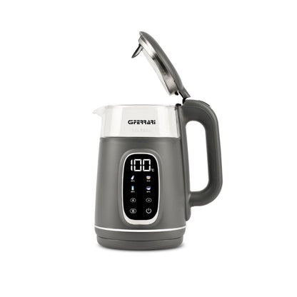 G3Ferrari Glass 1.7L - 1850W-2200W Electric Kettle, Anti-Burn Housing, Display Touch Screen, Temperature Indicator, 40C-100C, Over-Heating Protection, Concealed Heating Element, Automatic Shut-Off, G10224