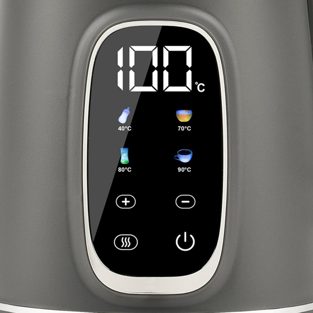 G3Ferrari Glass 1.7L - 1850W-2200W Electric Kettle, Anti-Burn Housing, Display Touch Screen, Temperature Indicator, 40C-100C, Over-Heating Protection, Concealed Heating Element, Automatic Shut-Off, G10224