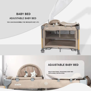 Kidilo, T-703M Kids Playpen- Gray