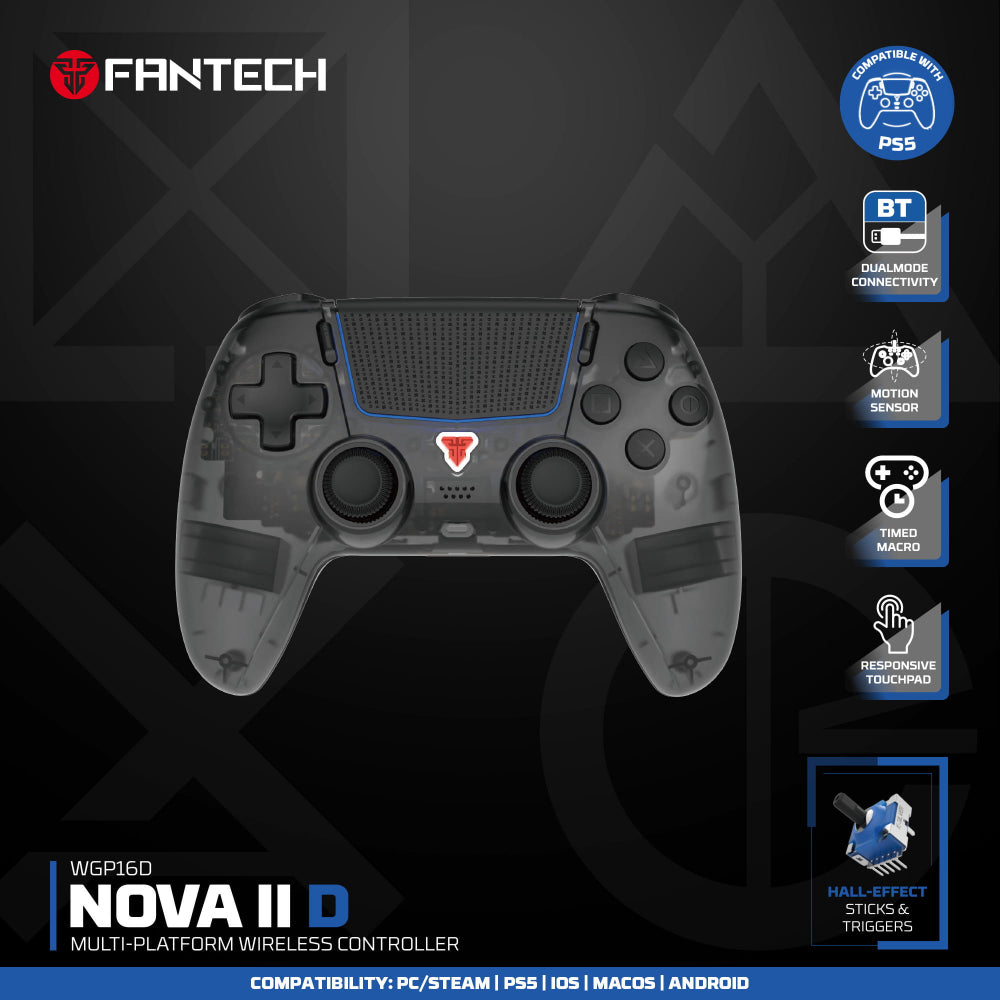 FANTECH WGP16D Nova II Wireless Controller, Multi-Platform Gaming Pad for PS5, PC & Mobile