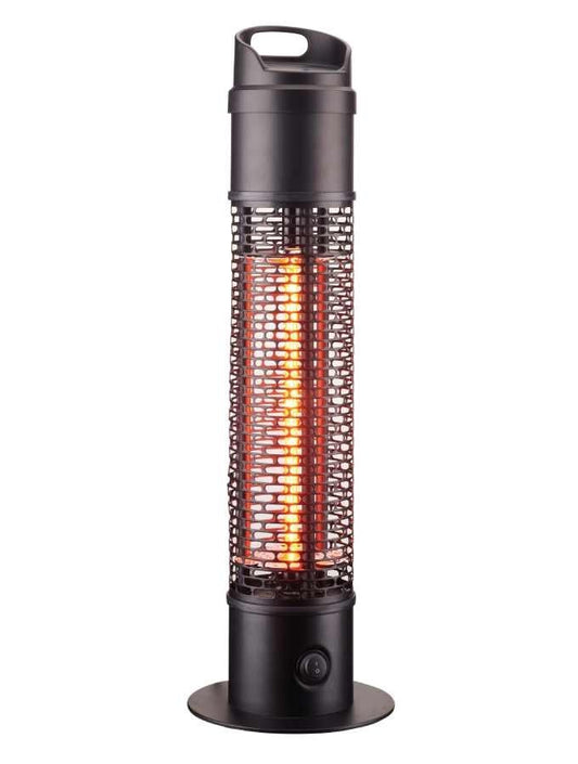Campomatic, Golden Carbon Tube Heater, 1200W, Tip- Over Switch, Ip55 Waterproof, Aluminium Body, Height 67Cm, 1.8Meter Cord