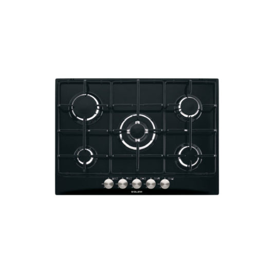 Glem, Built In Top 70cm, 4Gas Burners Double Burner, Enamelled Grids, Ignition, Safety, Glem,-GT755BK