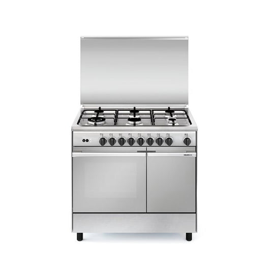 Glem Gas Oven With Gas Grill, 90x60cm, 1 Grid - 1 Driptray - 6 Burners [1 Triple Ring On Front Left] - Bottle Compartment, GLEM-PU9622GI