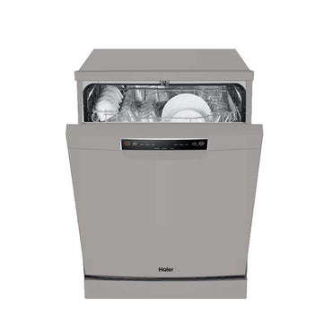 Haier Free Standing Dishwasher, Push Button, Control Panel A+, 13 Place Settings, Water Consumption, 12L, Memory Backup, 6 Progrms, Silver, HAE-HDWE1338CS