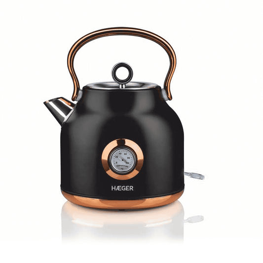 Haeger Electric Kettle Art Deco Black – Inox 1,7L - 2200W, EK-22B.024A
