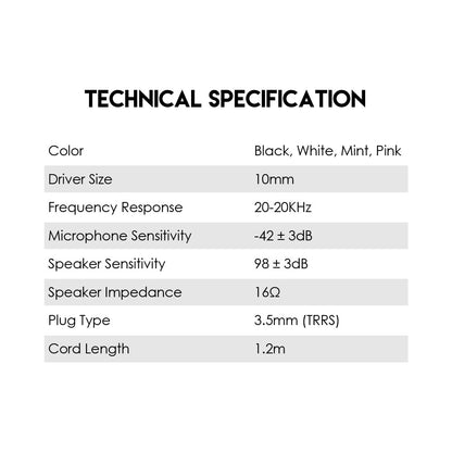 Fantech, Eg3 Wired Gaming Earbuds, Available in Different Colors