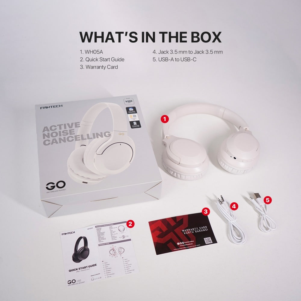 Fantech,wh05A Go Vibe: Bluetooth, - Active Noise Cancelling (Anc) Wireless Headset