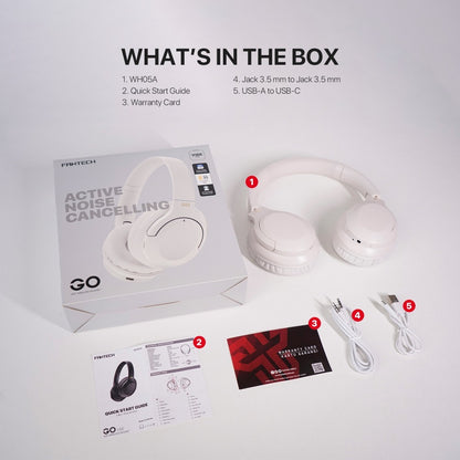 Fantech,wh05A Go Vibe: Bluetooth, - Active Noise Cancelling (Anc) Wireless Headset