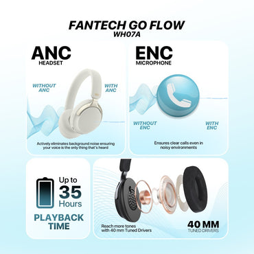 Fantech, Wh07A Go Vibe: Bluetooth, - Active Noise Cancelling (Anc) Wireless Headset
