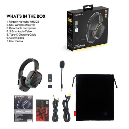 Fantech, Whg02 Harmony: Tri Mode Bluetooth, Wired, Usb Wireless Headset