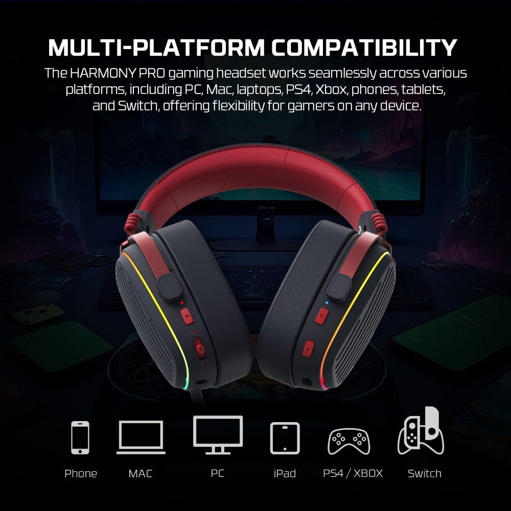 Fantech, Whg02 Pro Harmony: Tri Mode Bluetooth, Wired, Usb Wireless Headset, Up To 90 Hours Playback