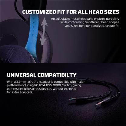 FANTECH MH92 CARBON Immersive Audio Gaming Headset, Crystal-Clear Noise Canceling Mic