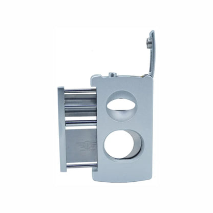 Hemingway, Luxury Cigar Cutter Stainless Steel V-Cut and Round Cut with Cigar Punch ? Silver, HemCutSilver