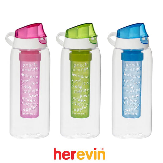 Herevin, 1 lt Bottle with Fruit Infuser-Blue