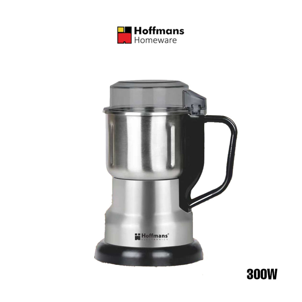 Hoffmans, Dry Mill Grinder 300W High Power 8 Blade System Stainless Steel Body For Coffee Bean Hm-8010